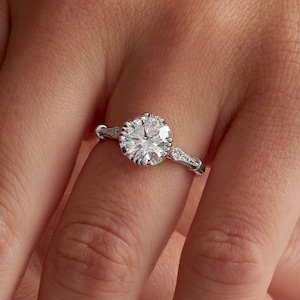1.53 CT Two-Tone Vintage Bezel-Set Lab Grown Diamond Engagement Ring, 14K White and Rose Gold, IGI CERTIFIED