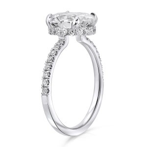 2.73 CT Halo Oval Lab Grown Diamond Engagement Ring, 14K White Gold, IGI CERTIFIED image 5