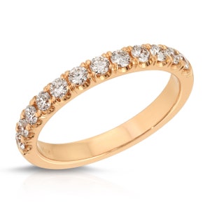 IGI CERTIFIED Engagement and Wedding Ring Set Minimalist Solitaire Round Lab Grown Diamond Engagement Ring Set in 14k Rose Gold image 8