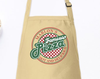 Personalized Pizza Logo apron, Gift for Dad, Famous Pizza, Custom Dad gift, New York Style, Stone baked, pizza making accessories,