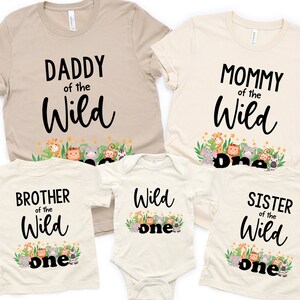 Wild One Family Safari Birthday Shirts: Matching Zoo Jungle Theme