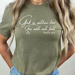God Is Within Her T-Shirt: Women&#39;s Christian Graphic Tee