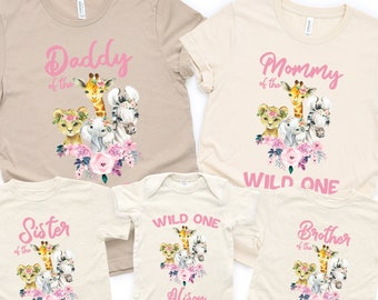 Family Safari Floral Birthday Shirts,Wild One Family Birthday Shirts,Too Wild,Wild One,Wild Thing Birthday,Matching Family Wild One Shirt