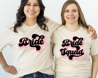 Retro Bride And Bride Squad , Retro Batch Shirts, Bachelorette Party Shirts, Bride Squad Bachelorette T-shirt, Vintage Shirt, Retro Shirt