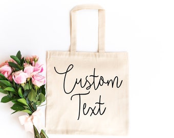 Custom Canvas Cotton Tote Bag, Custom Tote Bag, Promotional Tote, Trade Show Gift Bag, Custom Text Tote Bag, Personalized Tote Bag