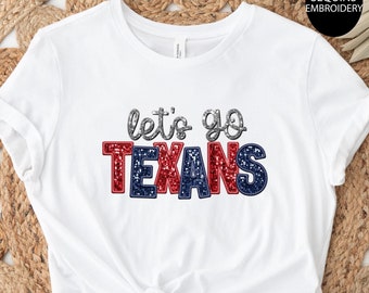 Texans Game Day Shirt: Women's Faux Sequin Football Tee