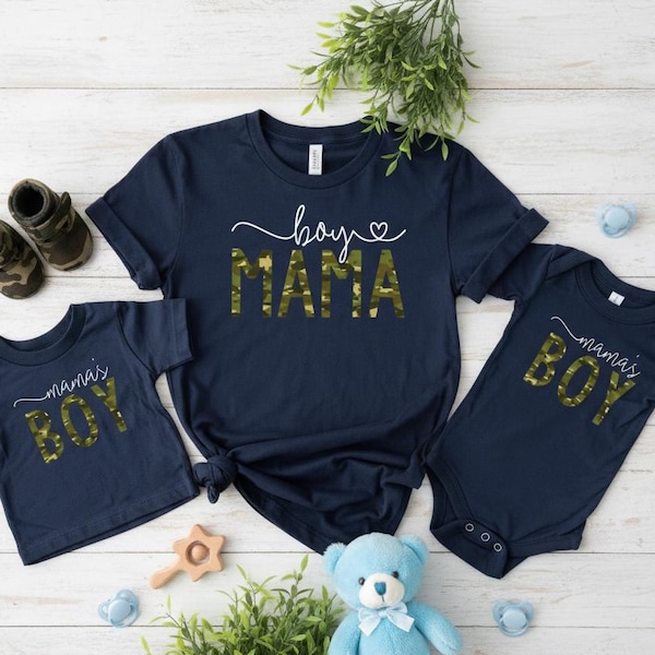 Mama's Boy Camo Print Shirts, Mother's Day Matching Family Apparel