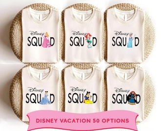 Disney Squad Princess Shirts 2026, Princess Disney Vacation T-Shirt, Matching Disney Shirts, Disney World Outfit, Personalized Disney Tee