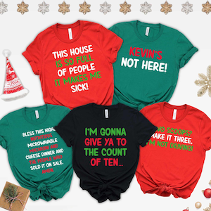 ホリデー映画シャツ：ホーム・アローンの名言 - おもしろクリスマスTシャツ