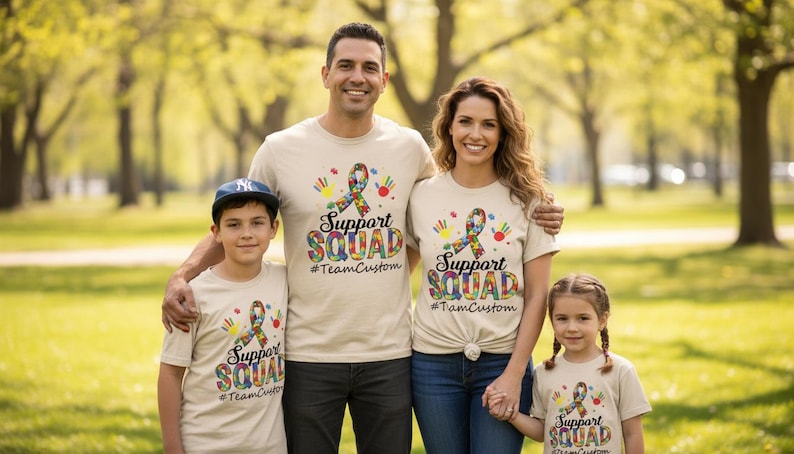 Autism Awareness Support Squad Shirts, Custom Team Apparel, Neurodiverse Pride image 3