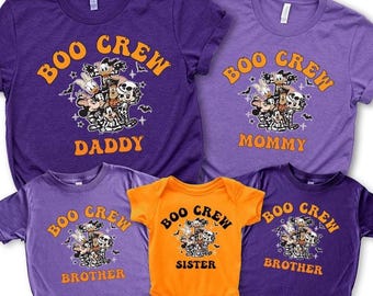 Boo Crew Halloween Family Shirts: Matching Custom Spooky Tees