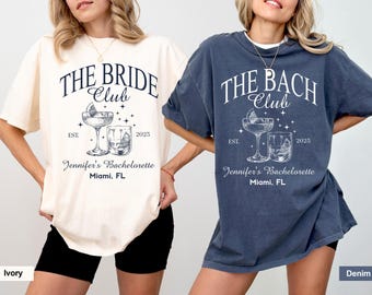 Comfort Colors Bachelorette Party Shirts: Custom Bride & Bach Club Tees