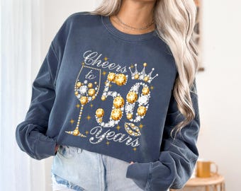 Comfort Colors 70th Birthday Sweatshirt, Cheers to 70 Years Party Shirt