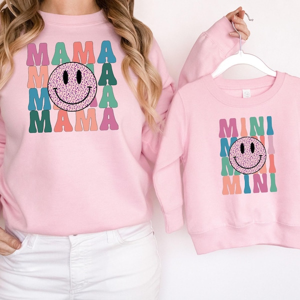 Retro Smiley Face Mama Mini Matching Shirts