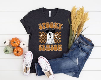 Retro Mickey Spooky Season Shirt,  Cute Mickey Boo T-shirt, Halloween Party Tee, Mickey's Not So Scary Kid Sweatshirt, Mouse Ears