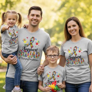 Autism Awareness Support Squad Shirts, Custom Team Apparel, Neurodiverse Pride image 4