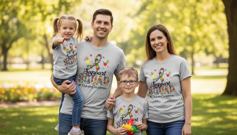 Autism Awareness Support Squad Shirts, Custom Team Apparel, Neurodiverse Pride image 4