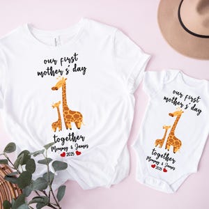 Mommy and Me Giraffe Shirt: First Mother&#39;s Day Matching Outfit