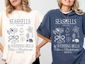 Personalized Bachelorette Party Comfort Colors Tee: Seashells & Wedding Bells