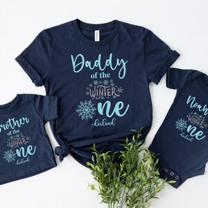 Winter ONEderland Family Matching 1st Birthday Shirts: Snowflake Bday Tops