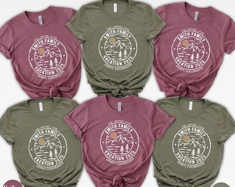 Personalized Mountain Family Vacation Tee - Custom Camping Shirts