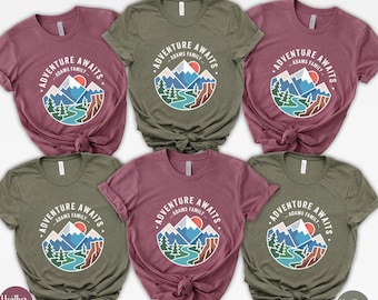 Custom Adventure Awaits Shirt: Personalized Family Mountain Trip Tees