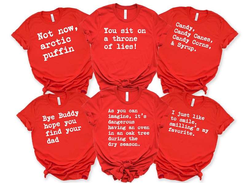 Elf Movie Shirts Elf Quotes Elf Movie Quote Shirts Family Etsy