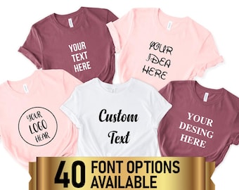Personalized Bella Canvas T-Shirt: Add Your Text, Photo, or Logo