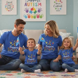 Autism Awareness Support Squad Shirts, Custom Team Apparel, Neurodiverse Pride image 6