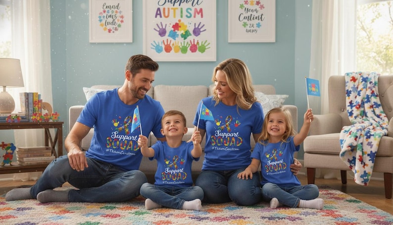 Autism Awareness Support Squad Shirts, Custom Team Apparel, Neurodiverse Pride image 6