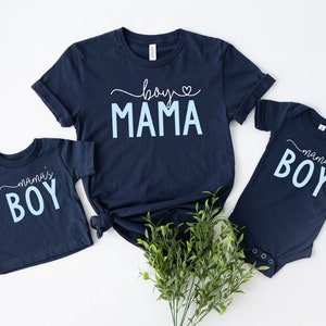 Boy Mama & Mama's Boy Matching Tees, Matching Mommy and Me Shirt, Mother’s Day Gift Shirts