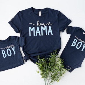 Personalized Boy Mama & Mama's Boy Matching Tees, Matching Mommy and Me Shirt, Mother’s Day Gift Shirts