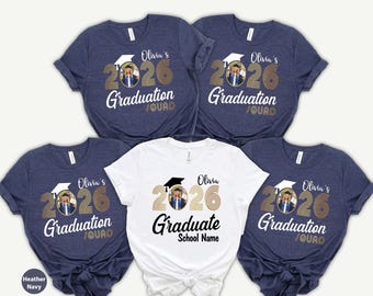 Personalized Graduation 2026 Family Matching Shirt, Custom Photo Graduate Apparel