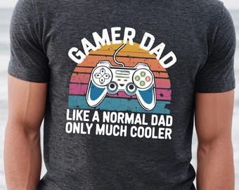Gamer Dad Retro Controller Tee, Father's Day Gaming Shirt Dad Gift