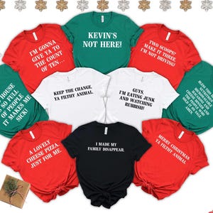 クリスマス映画シャツ：ホーム・アローンの名言集 - おもしろファミリーTシャツ