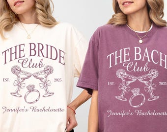 Comfort Colors Bachelorette Party Shirts: Custom Bride & Bach Club Tees