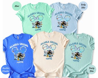 Custom Disney Alaska Cruise  Shirts, Custom Name Disney Vacation Tee, Magical Disney Trip Outfit, Custom Name Disney Trip Tops