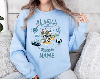 Custom Disney Alaska Cruise  Shirts, Custom Name Disney Vacation Tee, Magical Disney Trip Outfit, Custom Name Disney Trip Tops