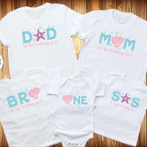 Mermaid Family Birthday Shirts | Mermaid Party Shirts | Matching Family Birthday Shirts | Birthday Girl Matching Shirts|Under The Sea Shirts