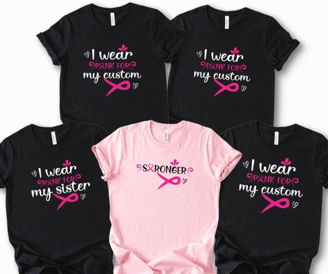Custom Pink Ribbon Breast Cancer Awareness Shirt - Personalized Tee - Etsy