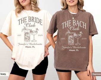 Personalized Bachelorette Party Comfort Colors Shirt: Bride & Bach Club