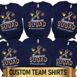 Autism Awareness Support Squad Shirts, Custom Team Apparel, Neurodiverse Pride image 1