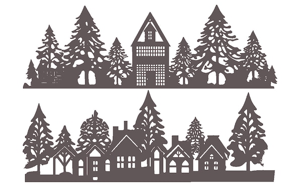 Décoration Noël En Bois Noir - Skyline Ville Pliable 50 Cm Pour Table, Intérieur, Sapin - 7