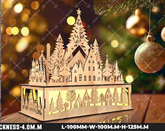 Christmas Village light up display Christmas Decor Digital Laser Files SVG GlowforgeLaser Cut Files