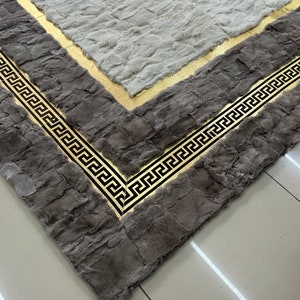Luxury Soft White Gold Wool Living Room Rug 6X8, Fur Shaggy Fluffy Area ...