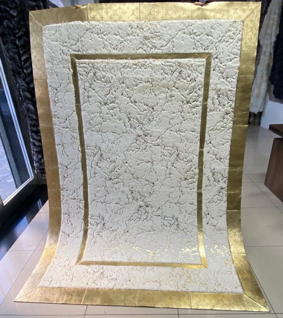 White Gold Plush Luxury Area Rug Living Room Soft Faux - Etsy