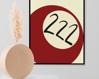 222 8 Ball Valentines Day Art Print, Trendy Wall Decor (Digital Download)