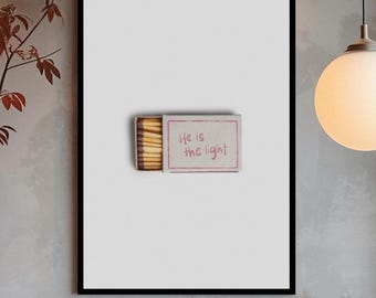 He is the Light Scripture Print | Minimalist Christian Wall Art (Digital Download)