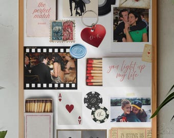 Custom Photo Collage Wall Art – Anniversary Gift, Canva Template (Digital Download)