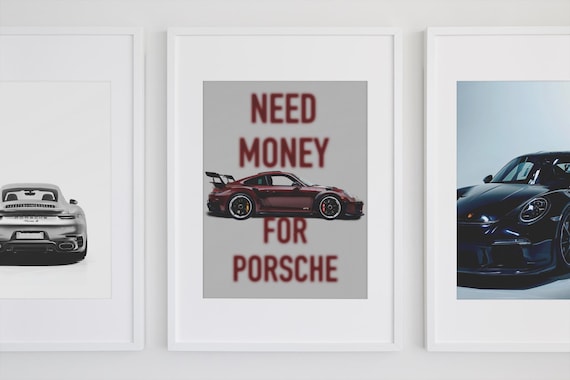 Vintage Porsche Wall Art Prints, Set of 3 (Digital Download)